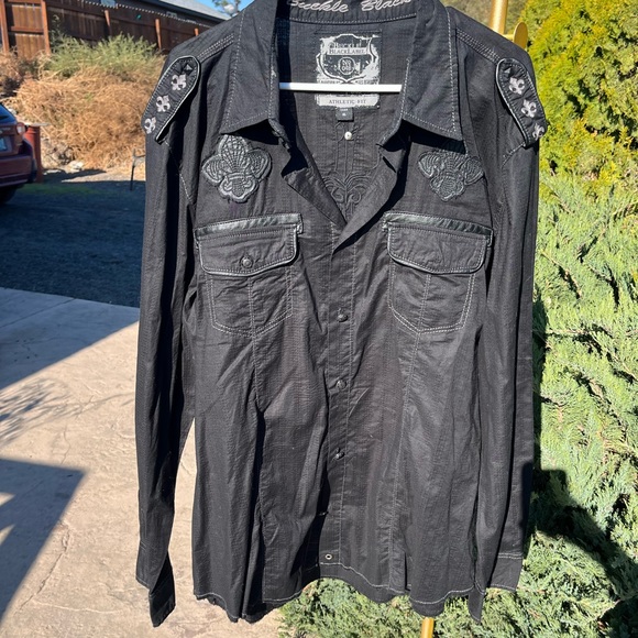 Mens Xl BLACK LABEL BUCKLE ATHLETIC FIT LONG SLEEVED SHIRT GREAT CONDITION - Picture 2 of 7